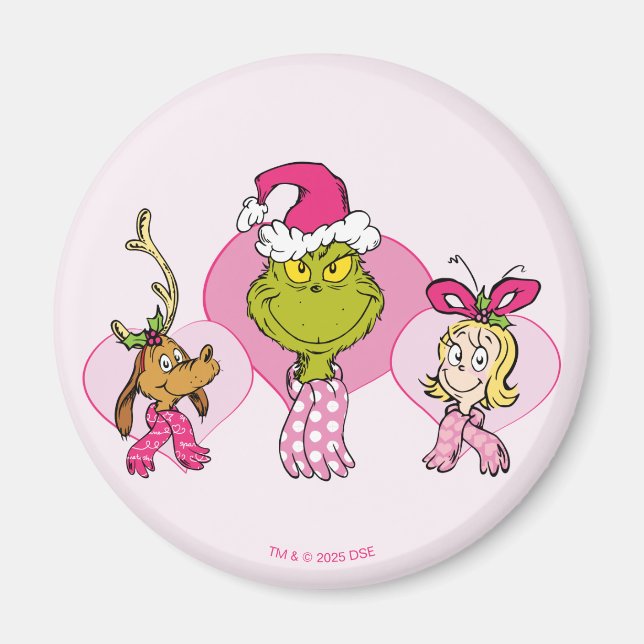 The Grinch Crew in Pink Valentine's Portrait Magnet (Front)