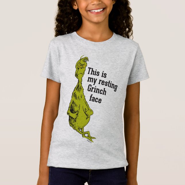 The Grinch | Funny Resting Grinch Face T-Shirt (Front)