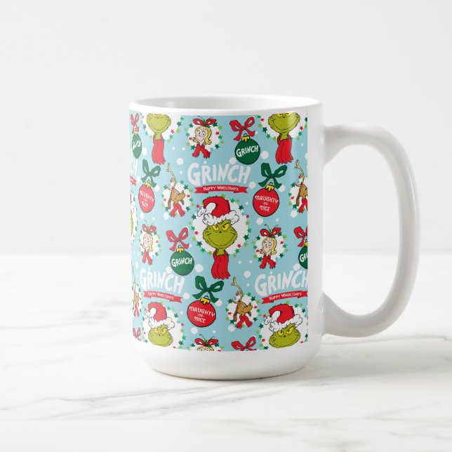 The Grinch | Happy Wholidays Pattern Coffee Mug (Right)