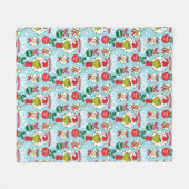 The Grinch | Happy Wholidays Pattern Fleece Blanket (Front (Horizontal))