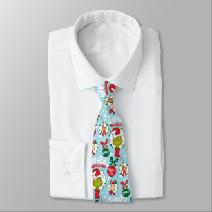 The Grinch   Happy Wholidays Pattern Tie