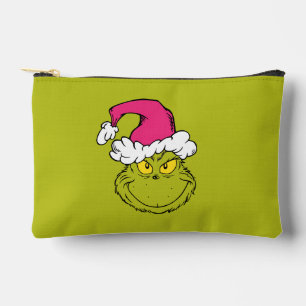 The Grinch in Pink Santa Hat Accessory Pouch