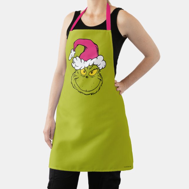 The Grinch in Pink Santa Hat Apron (Insitu)