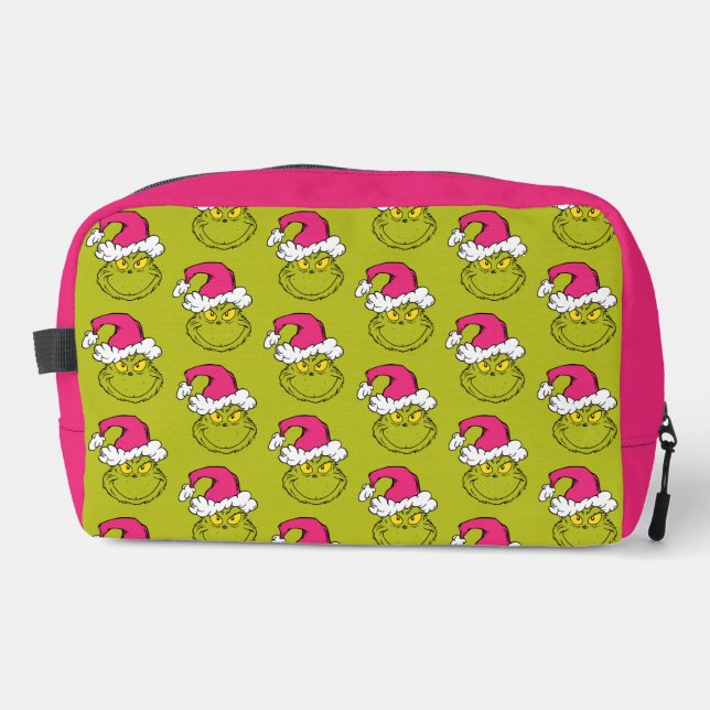 The Grinch in Pink Santa Hat Dopp Kit (Front)