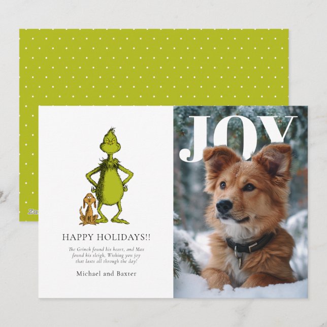 The Grinch & Max Personalized Photo Holiday Card (Front/Back)