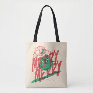 The Grinch Merry Merry Grunge Graphic Tote Bag