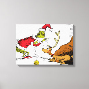 The Grinch Prepares Max the Reindeer Canvas Print