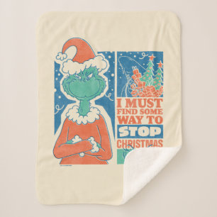 The Grinch   Stop Christmas Vintage Graphic Sherpa Blanket