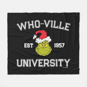 The Grinch   Whoville University Est 1957 Fleece Blanket
