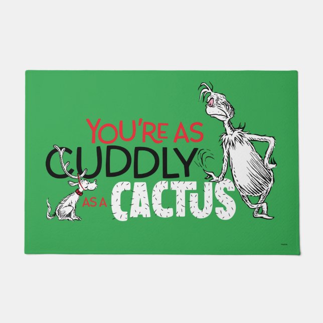 The Grinch | You're as Cuddly as a Cactus Quote Doormat (Front)