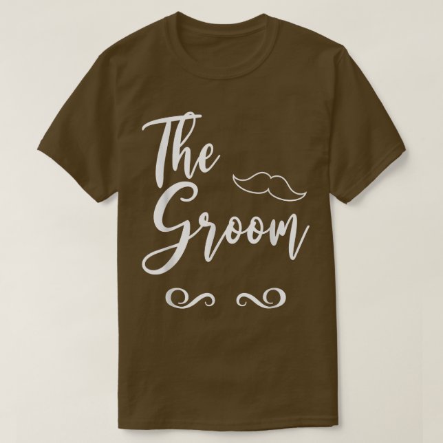 The Groom & Bride Wedding Matching  T-Shirt (Design Front)