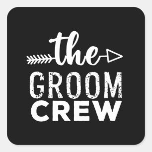 The Groom Crew White Square Sticker