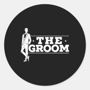 The Groom Fiancee Stag Night Wedding Bachelor Part Classic Round Sticker