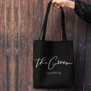 The Groom Personalised Chic Minimalist Wedding Tote Bag