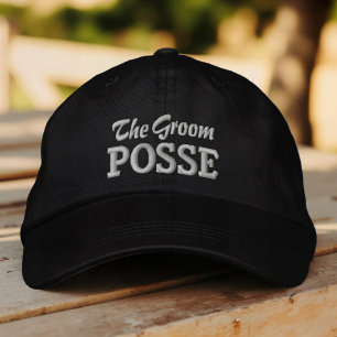 The Groom Posse Modern Simple Typography Wedding Embroidered Hat