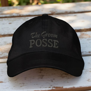 The Groom Posse Modern Simple Typography Wedding Embroidered Hat