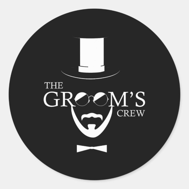 The Groom´s Crew Wedding  Classic Round Sticker (Front)