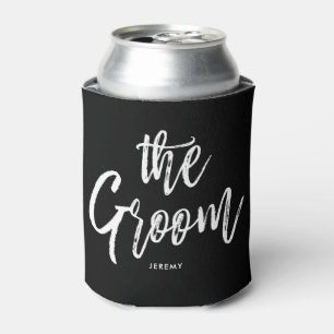 The Groom   Script Style Custom Wedding Can Cooler