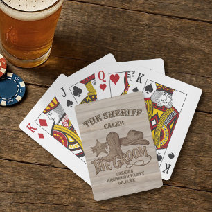 The Groom Sheriff Rustic Cowboy Bachelor Party Playing Cards