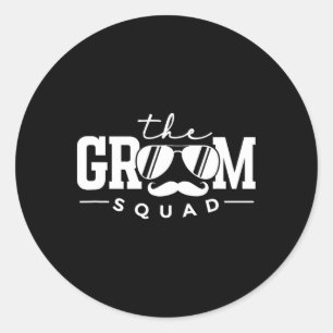 The Groom Squad Sungles Wedding Bachelor Party Gro Classic Round Sticker