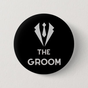 The Groom Squat Bachelor Supplies Party Wedding 6 Cm Round Badge
