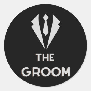 The Groom Squat Bachelor Supplies Party Wedding  Classic Round Sticker