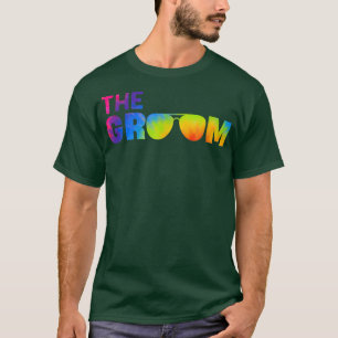 The Groom Tie Dye Cool Shades Funny Bachelor Party T-Shirt