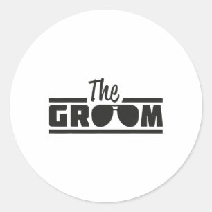 The Groom Vintage Men Groom To Be Wedding Day  Classic Round Sticker
