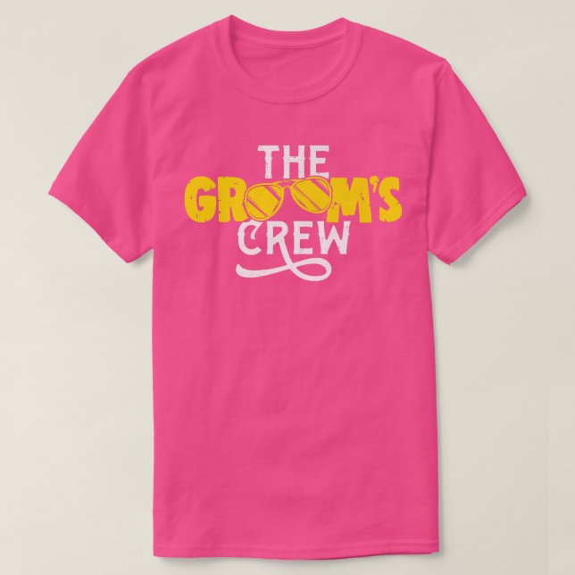 The Grooms Crew Wedding Funny Bachelor Party  T-Shirt (Design Front)