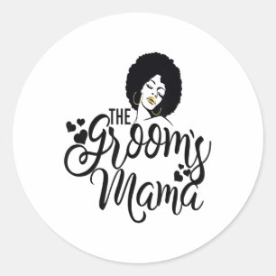 The Grooms Mama Shirt Black Bride Wedding Mum Moth Classic Round Sticker
