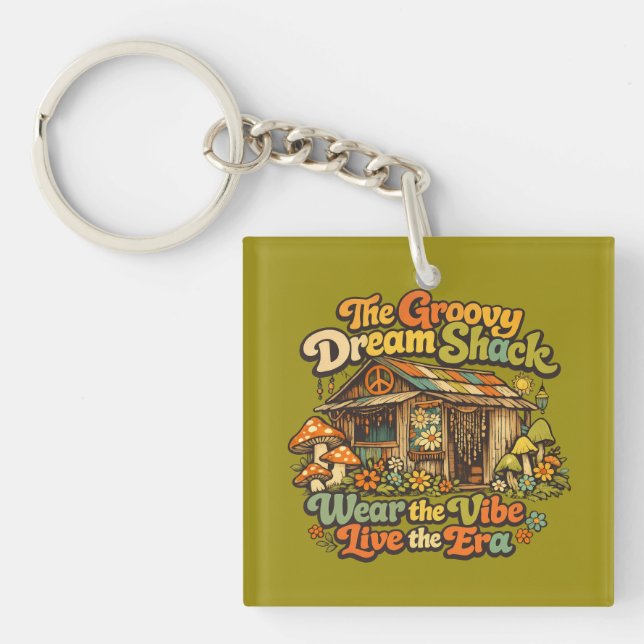 The Groovy Dream Shack Square Acrylic Keychain (Front)