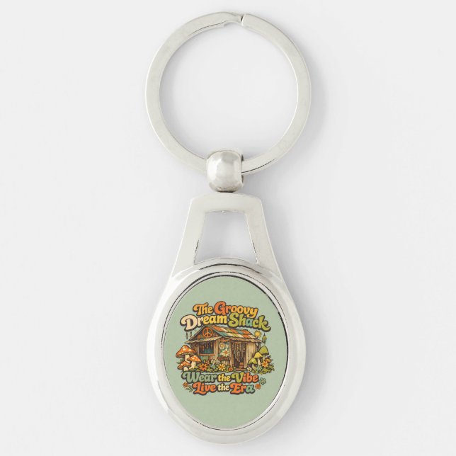 The Groovy Dream Shack Twisted Oval Keychain (Front)