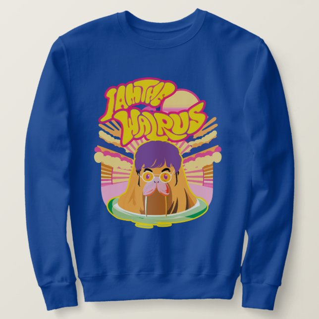The Groovy Walrus - Retro Rock Vibes Sweatshirt (Design Front)