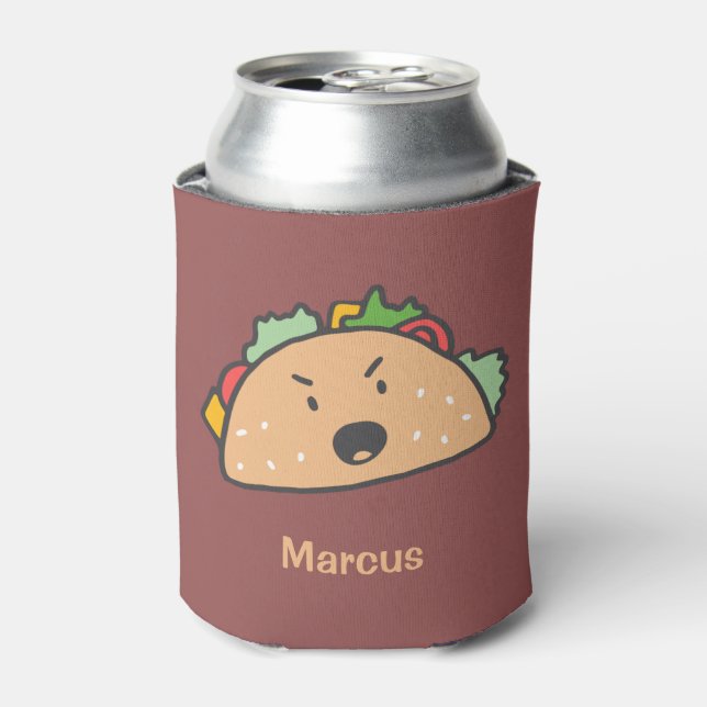 The Grouchy Taco Personalised with Name Can Cooler (Can Front)