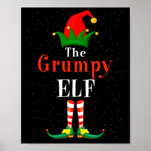 The Grumpy Elf Pyjama Christmas Family Matching Gr Poster (Front)