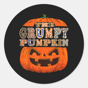 The Grumpy Pumpkin Halloween Funny Costume Classic Round Sticker