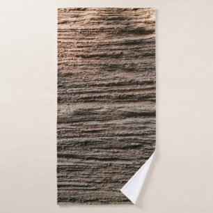 The grunged rusty on the wall isolated. Rust metal Bath Towel