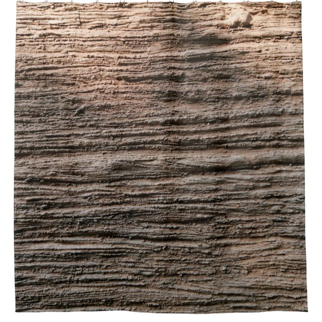 The grunged rusty on the wall isolated. Rust metal Shower Curtain (Front)