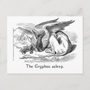 The Gryphon Asleep. Alice in Wonderland Art Postcard