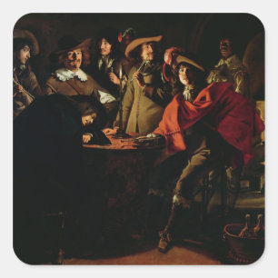 The Guards Smoking, 1643 Square Sticker