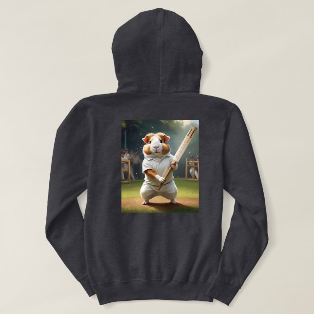 The Guinea Pig Cricketer: Dressed in Whites,  Hoodie (Design Back)