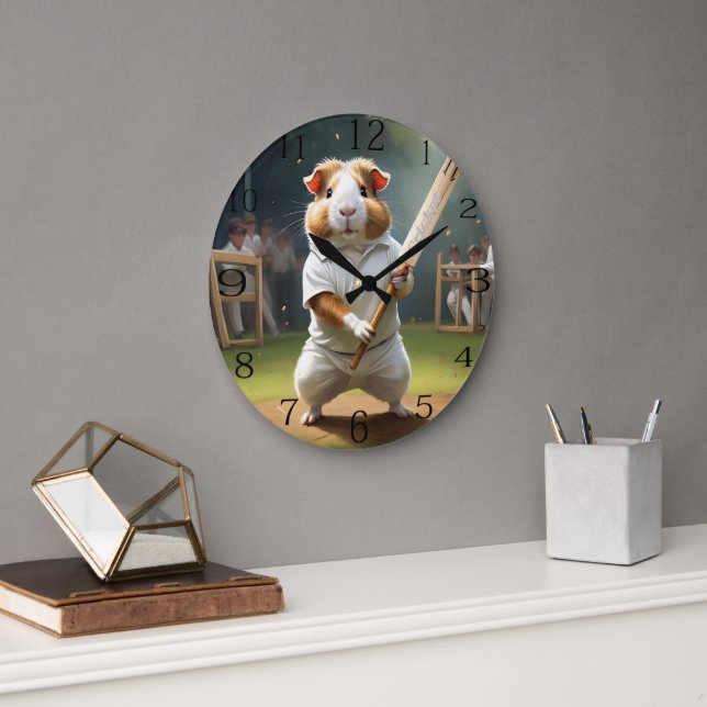 The Guinea Pig Cricketer: Dressed in Whites,  Large Clock (Office)