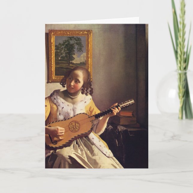 The guitar player by Johannes Vermeer Card (Front)