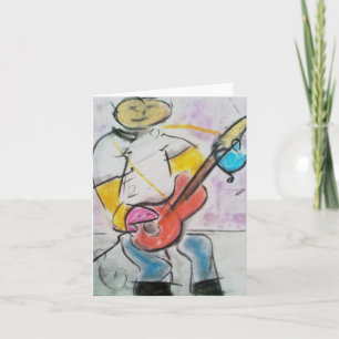The Guitar Player Pastel Note Card By Brad Hines