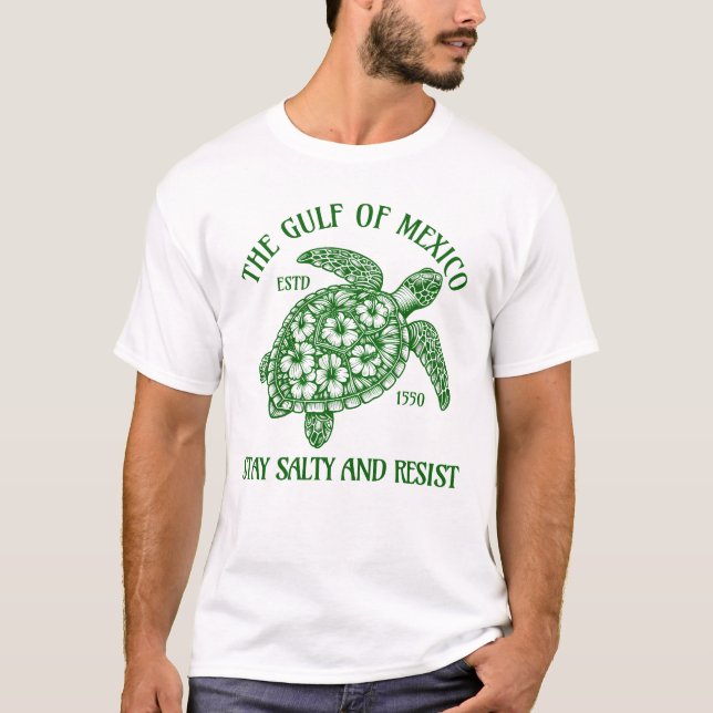 The Gulf of Mexico Stay Salty and Resist T-Shirt (Front)