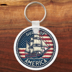 The Gulf Of Usa America Patriotic Key Ring