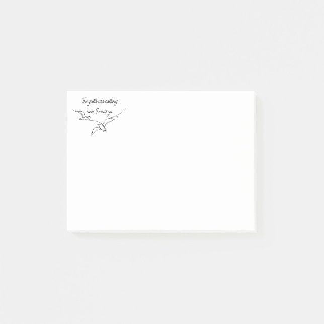 The gulls are calling and I must go Seagull art  Post-it Notes (Front)