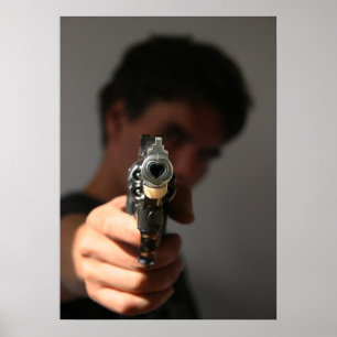 the gun of death that kills. poster