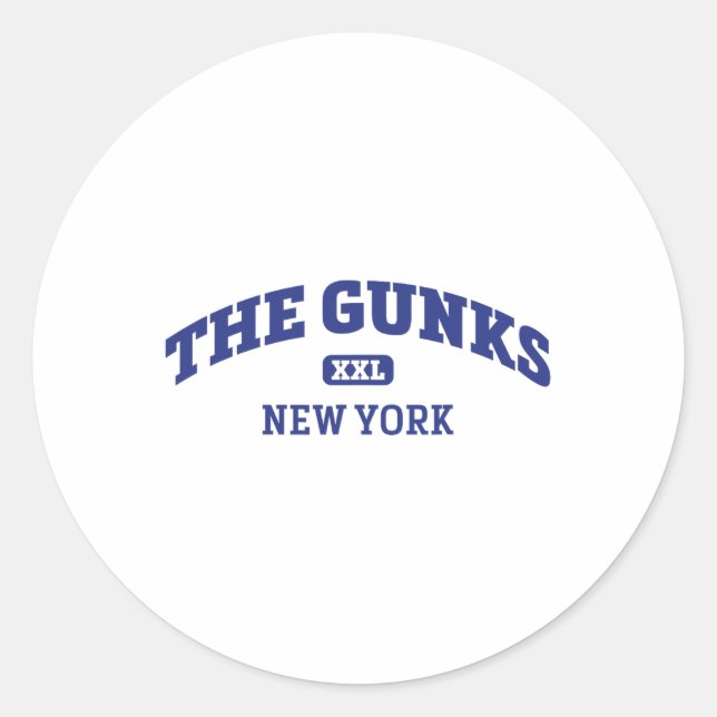 The Gunks College Style Rock Climbing Area Design  Classic Round Sticker (Front)