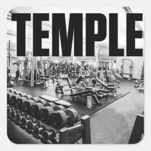 The Gym Is My TEMPLE - Bodybuilding Motivational Square Sticker